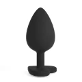 Analny plug Crushious Cuore mały, silikonowy, z wymiennymi kryształkami 2,7 cm