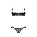 Bielizna koronkowa OBSESSIVE Nutris - braletka i stringi XL/2XL, regulowane ramiączka, bez niklu