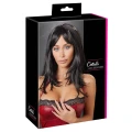Peruka długa COTTELLI, czarna, regulowana, 50 cm, 100% poliester, fryzura z grzywką