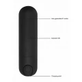 Wibrator pociskowy, USB, 10 trybów wibracji, wodoodporny, czarny