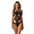 Body OBSESSIVE, transparentny mesh, wycięcia, regulowane ramiączka