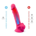 Dildo - Różowy Model 1, 8'', Silikon Medyczny, Pamięć, SILEXPAN®