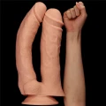Dildo podwójne LoveToy, 12'', realistyczne, wykonane z PVC, z przyssawką
