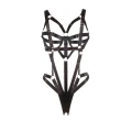 Body Harness PARIS HOLLYWOOD, regulowany, czarny, elastyczne paski z metalowymi okuciami