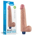 Dildo 10.5" Real Softee, 10 trybów wibracji, wodoodporny, TPE