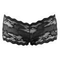 Majtki damskie COTTELLI LINGERIE - Czarne, koronkowe, zmysłowe z kokardą