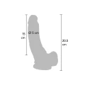 Dildo 8 cali z kulkami TOYJOY, realistyczny, bez ftalanów, skóra jasna