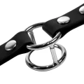 Knebel ustny - Regulowany, wykonany z wysokiej jakości skóry PU, stalowe pierścienie