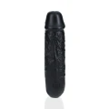 Dildo podwójne U kształt RealRock 12,7 cm, realistyczne żyłki, PVC, czarne
