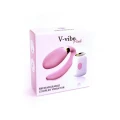 Stymulator łechtaczki V-Vibe Pink, silikon medyczny, 7 funkcji, pilot bezprzewodowy