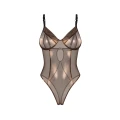 Body Soranna OBSESSIVE, 2XL/3XL, z fiszbinami, regulowane ramiączka, złota siateczka