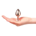 Korek analny - Marc Dorcel Diamond Plug S, metalowy, różowe złoto, 7,1 cm