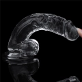 Dildo LOVETOY z TPE, przezroczyste, z przyssawką, 19 cm