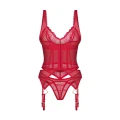Gorset OBSESSIVE, elastyczny materiał, regulowane ramiączka, dwuczęściowy zestaw 2XL/3XL