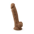 Dildo SilexD 7'' Caramel z podwójną gęstością i przyssawką, silikon Memory