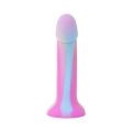 Dildo Easytoys Candy Swirl – silikonowe 19 cm, świecące w ciemności, profilowane