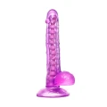 Dildo A-Toys Celiam, TPE, elastyczny, z przyssawką, długość 20,5 cm, fioletowy
