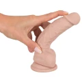 Dildo silikonowe M, elastyczne, długość 18 cm, średnica 3,6 cm, z nóżką ssącą