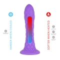 Dildo SILEXD Fantasy Line, termoreaktywny, silikonowy, wodoodporny IPX7, liliowy