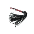Flogger BDSM - Czerwono-czarny, skóra PU, długość 44 cm, kontrola intensywności