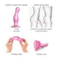 Dildo Plug Curvy - Silikon, Wodoodporny, Rozmiar S, Metaliczny Różowy