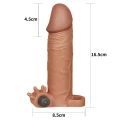 Rękaw przedłużający penisa Pleasure X, 2 cale długości, materiał TPE, wibracje