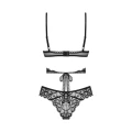 Komplet bielizny koronkowej OBSESSIVE XL/2XL, regulowane ramiączka, czarny, elegancki design
