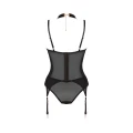 Gorset z fiszbinami OBSESSIVE Brasica XS/S, regulowane ramiączka, biżuteryjne zapięcie