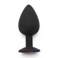 Korek analny TOYJOY Diamond Booty Jewel, silikonowy, 9 cm, czarny z akcentem szlachetnym