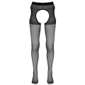 Rajstopy do pończoch COTTELLI LINGERIE z koronkową obwódką w kolorze czarnym S/M