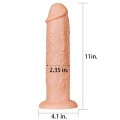 Dildo 11'' LoveToy Legendary, realistyczny, giętki, przyssawka, PVC