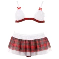 Kostium COTTELLI LINGERIE - Kratka Czerwona, Koronka, Mini, Regulowane Ramiączka