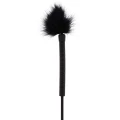 Pejcz z piórkiem EXTREME, PU Leather, długość 57 cm, BDSM, czarno-biały