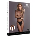 Bodystocking LE DESIRE, siateczkowy, otwarty krok, z długimi rękawami, golfem