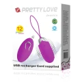 Wibrator jajko USB PRETTY LOVE - JESSICA, 12 funkcji, wodoodporny, pilot bezprzewodowy