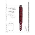 Kajdanki BDSM - Burgundy, 6 regulowanych otworów, wytrzymały metalowy łańcuch 15,5 cm