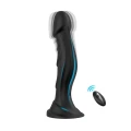 Dildo Optimus Black, 18,5 cm, 9 funkcji wibracji, zdalne sterowanie