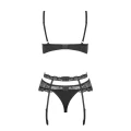 Bielizna erotyczna Heartina, OBSESSIVE, 3-częściowy komplet, koronkowy, L/XL