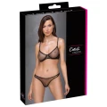 Biustonosz Cottelli LINGERIE - fiszbinowy, bezszwowy, elastyczny, czarny z brokatem