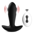 Wibrujący korek analny, silikonowy, zdalnie sterowany, 10 funkcji i 10 prędkości