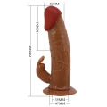 Dildo PRETTY LOVE, 7.4'' TPR, wibracje, regulowana uprząż, wodoodporne