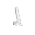 Dildo przeźroczysty TPR, elastyczny, mocna przyssawka, 12,5 cm długości