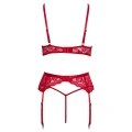 Zestaw bielizny koronkowej COTTELLI LINGERIE – biustonosz, pas do pończoch, stringi