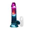 Dildo RealRock - 7" (18 cm), wibracje, przyssawka, przezroczysty