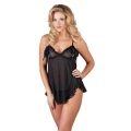 Babydoll COTTELLI LINGERIE Ruffles L - koronkowy, otwarte miseczki, regulowane ramiączka