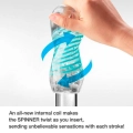Masturbator Tenga Spinner Tetra — przezroczysty, obracający się, wielokrotnego użytku