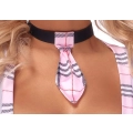 Kostium Szkolny COTTELLI LINGERIE z Krótkim Rękawem, Tkanina Kratka, Odkryty Dekolt