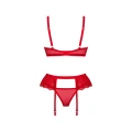Zestaw bielizny koronkowej OBSESSIVE XL/2XL, regulowane ramiączka, czerwony kolor