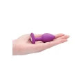 Korek analny - diamentowy - silikonowy, elastyczna szyjka, regularny, fioletowy