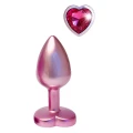 Zabawką analną, Gleaming Love, mały, aluminium, różowy, perłowy, ozdobny kamień